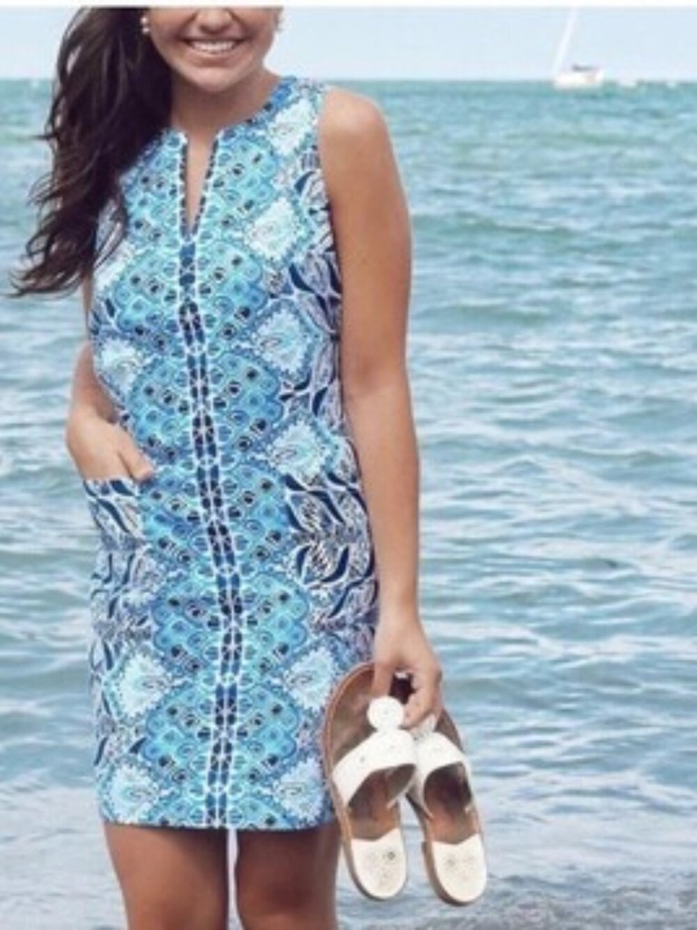 LILLY PULITZER Kelby Stretch A Mermaids Tail Shift Dress Sz 6